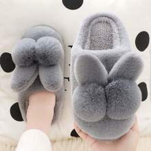 Plush Slippers For Women, Short Boots With Heel Cover, Thick Sole & Warm, Suitable For Students Dorms, Couples, Men & Women Indoor Slippers