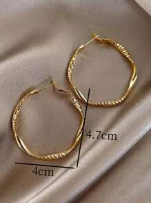 1 par de pendientes de aro minimalistas mate, simples y de moda