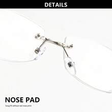 1 件时尚无框老花镜，带炫光斜边和金属镜腿，奢华女士电脑眼镜 - 金色的 - 查看 6