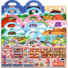 [Reusable Sticker Book] Reusable Waterproof Sticker Book | Colorful Double-Sided Designs Featuring Dinosaurs, Animals & More | Educational Play, Learning And Holiday Gifts - Multicolor - View 3