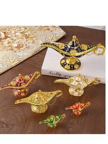 Vintage Magic Lamp Apparel & Accessories Gift, Classic Arabian Prop Planter Decor (Gold), Luxury Gold Pattern Search Banner, Magic Lamp, Palace Banquet Decor Ornament, Magic Lamp, Magic Lamp Craft Ornament