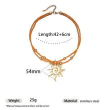 1pc Multi-Layer Colorful Thick Rope Starfish & Seashell Stainless Steel Necklace, Suitable For Women's Daily Vacation Wear