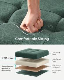 SONGMICS 30 Inches Folding Storage Ottoman Bench, Storage Chest, Foot Rest Stool, Bedroom Bench With Storage - Dark Green - View 3