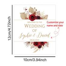 30 Stück individuell gestaltete Hochzeit Weinflaschenetiketten - personalisierte Hochzeitspaar Name & Datum Flaschenetiketten für Braut und Bräutigam, Hochzeitsfeier Dekorationen, perfekt für Taufe, Hochzeitsfeierlichkeiten, Schulmaterial, Schulanfang