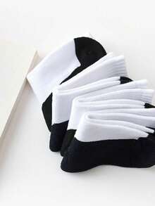 30/20/9/4 双装经典运动风学生袜，适合 1-16 岁男孩女孩，四季皆宜，圆领设计，易洗 - 彩色 - 查看 4