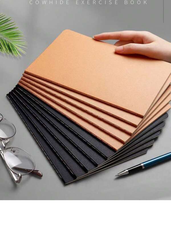 Kraft Paper Notebook, A5 Notebook & Ballpoint Pen Set, Soft Cover, Lined & Blank Pages, For Writing, Sketching, Travel Diary, 72 Pages, 36 Sheets