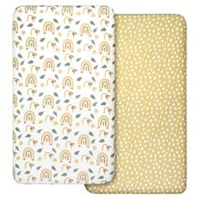 2pcs Pink Flower Fitted Baby Crib Sheet Set, Breathable Soft Infant Mattress Cover - Multicolor - View 10