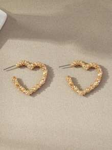 Heart Design Cuff Hoop Earrings