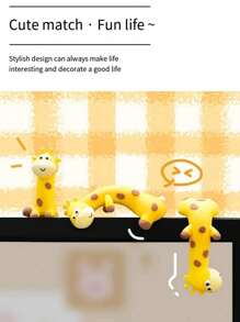 1pc Cute Desktop Computer Decor Girraffe Ornament, Home Office Accessory, Car Interior Decoration