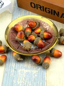 20pcs/50pcs/100pcs Artificial Mini Acorns, Fake Fruit Props Lifelike Oak Nut Plants Model Craft For Photography Props,Party Decoration,Autumn Decorations,Home Kitchen Table Decor, Thanksgiving Halloween Christmas Festival Decorative Ornaments ,Perfect For DIY Crafts, Home Decor, Party Favors,Party Favor Supplies