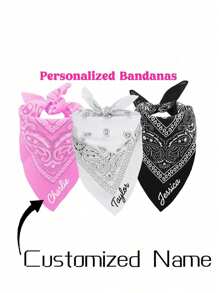 1pc Personalized Personalized Bandana Bachelorette Costume Western Cowgirl Disco Last Rodeo Accessories Cowboy Hello Nashville Custom Party Favors, Bridesmaids Gifts, Custom Name Bow Ties, Personalized Gifts, Birthday Gifts, Party Favors, Anniversary Gifts, Bridesmaids Gifts, Bridal Shower Favors, Bachelorette Party Favors