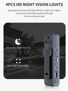 1080P Full HD Mini Pocket Camera, Portable Compact Camera Body, Rotatable Outdoor Bicycle Video Camera, Cycling DV Sports Camera, Battery Powered, Sports & Work - Black - View 2