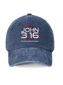 1pc John 3:16 Inspirational Quote Printed Adjustable Baseball Cap - Unisex Casual Streetwear Style, Available In Multiple Colors