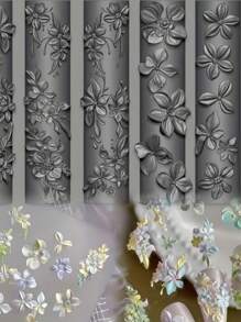 1Pc 3D Carved Spring Flower Transparent Silicone Nail Art Mold Reusable Nail Decoration DIY Template Craft Mold With Intricate Floral Design