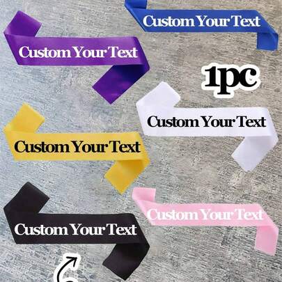 1pc Customized Text Satin Ribbon, Personalized Slogan Ribbon, Customized Birthday Ribbon, Can Be Customized For Single Party Ribbon, Ideal Gift For Her In Graduation Season