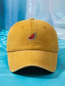 1 件男女通用西瓜刺绣可调节尺寸柔软透气休闲运动棒球帽，户外时尚复古帽子，适合日常佩戴，四季皆宜 - A - 查看 20