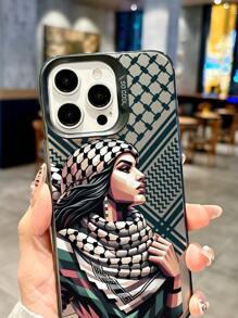 1 pieza Funda protectora de teléfono con diseño de retrato de mirada intensa, antideslizante y mate, compatible con iPhone 11, 12, 13, 14, 15, 16 Pro Max, X, XS, XR, 16E, 15 Plus, Galaxy A03, A05, A05S, A12, A14, A15, A32 4G/5G, A35, A52/A52s 5G, OPPO A16, A17, A36, A57 4G, A58 4G, A60, A78 4G, A94, A95