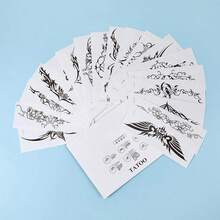 ELANE 19 Sheets Tramp Stamp Temporary Tattoo,Temporary Tramp Stamp Tattoo Stickers Women Grils Men - Black - View 7