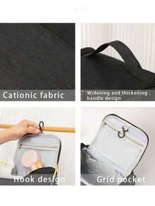 Makeup Bag Large Capacity Hanging Toiletry Bag Versatile Travel Organizer Cosmetic Bag For Women Travel Essentials Vacation Summer Holiday Back To School School Stuff Bag For School Travel Bag For Women Makeup Bag For Travel Make Up Bag - Black - View 5