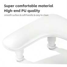 美甲师专用美甲扶手：U 型可调节美甲扶手 - 白色 PU 皮革手托，适用于美甲师