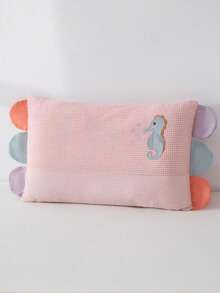 1PC 贴片刺绣儿童枕头，柔软舒适儿童卧室恐龙动物刺绣枕头，适用于儿童房装饰（枕套+枕芯）