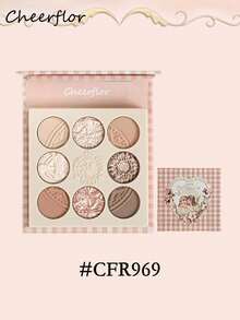 CHEERFLOR 彩妆盘，哑光闪光粉眼影盘，显色度高，持久亮泽闪光眼影，轻盈顺滑，带镜子，高光轮廓腮红粉一体式彩妆盘 - CFR969 - 查看 8