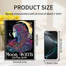 Moon Witch Design: Interesting Moon Witch Adult Coloring Book, With Beautiful Patterns And Clear Lines, Can Relieve Stress And Emotion, An Excellent Gift For Family Gatherings, Easter, Thanksgiving, Christmas, New Year, Valentine's Day, And Suitable For Room Decoration,Back To School,School Supplies