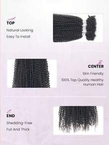 QVR QUEEN VIRGIN REMY QVR 1 Pack Human Hair Afro Kinky V Bulk Hair For Kinky Twist Crochet Braiding Hair Natural Black Passion Twist - Natural Black - View 4
