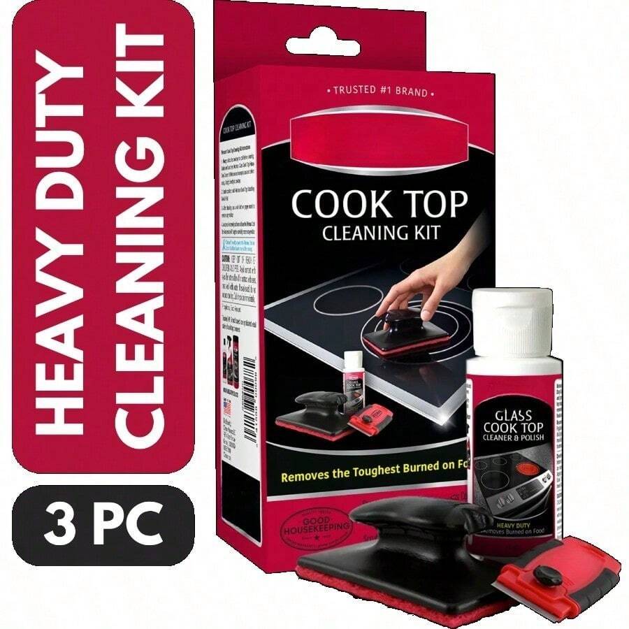 Cook Top Complete Cleaning Kit - Includes Cream, Scrubbing Pad And Scraper