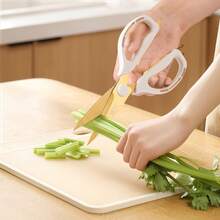 进口多功能重型剪刀，符合人体工程学的手柄，切鸡肉，牛排，沙拉，开罐器，缝纫，园艺，女士剪刀，厨房工具 - 彩色 - 查看 4