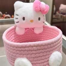 Sanrio 1pc.Sanrio1Pc Hello Kitty Kawaii Storage Basket Cute Harajuku Charm Cosmetics Toys Storage Box Bedroom Decoration Birthday Gift Pink Gifts Graduation