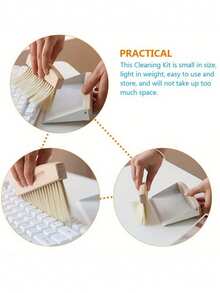 Portable Mini Dustpan And Broom Set - Multifunctional Wooden Handle Cleaning Brush Kit For Desktops, Keyboards And Small Gaps - , Seamless Cleaning, Easy To Use