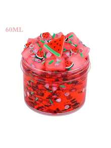 1pc 100ml Lollipop/Watermelon Butter Slime, Cream Scented Slime Birthday Gift, Soft & Non-Sticky DIY Slime Kit Party Favor, Valentine/Easter/Christmas/Halloween Filler [Random Sticker]