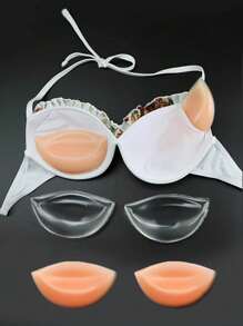2 Stücke Silikon Push-Up BH Einsätze, erzeugen Lift- und Dekolleté-Effekt, wiederverwendbare unsichtbare BH-Cups für BHs, Bademode, Bikinis, unterstützen dabei Büste zu verstärken und anzuheben, waschbares Silikon Material, BH-Zubehör für Abendkleider und Partybekleidung