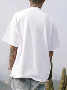 T-shirt da uomo in cotone a coste, stampa con tema campeggio e montagne con vento naturale, abbigliamento sportivo da uomo in stile college per primavera ed estate, maglietta a maniche corte bianca da uomo, alla moda, morbida e traspirante.