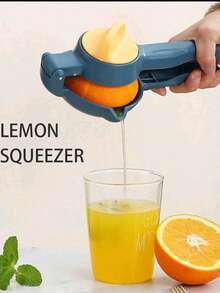 Exprimidor de limón manual jugo 100 sin semillas exprimidor manual jugos extractor frutas cocina fácil limpieza resistente libre semillas compacto diseño ergonómico gourmet utensilio saludable - azul real - Ver 5