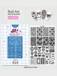 Khuôn dập móng nghệ thuật mới, họa tiết ren Pháp rỗng, in hình lá tre, khuôn dập chuyển hình ảnh lên móng, dụng cụ thiết yếu cho kỹ thuật viên làm móng, tiệm nail, điểm nhấn cho các bữa tiệc. - Nhiều màu - Xem 7