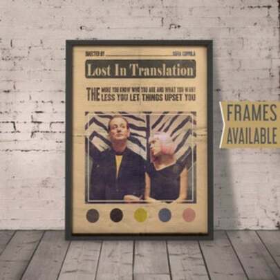 1pc LOST IN TRANSLATION Movie Poster Film Posters Wall Art Print Gift For Him Her Gifts No Frame
