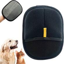 4 pezzi di guanti per rimozione dei peli e pettine antipulci e pidocchi in acciaio inossidabile, pettine per toelettatura animali domestici con denti tondi, piccolo strumento per rimozione dei peli, adatto per setole a doppia direzione, pulitore di peli per animali domestici di ogni tipo