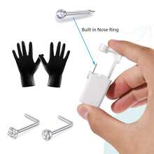 Nose Piercing Kit,Disposable Self Nose Piercing Gun With 2Pcs Nose Rings Studs, At Home Nose Percinging Kit Gun Tools - White - View 25