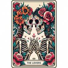 1 5D DIY Diamantmalerei Set, Vollrunde Diamantmalerei - Halloween Tarot Schädel