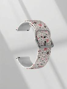 22 毫米通用表带适用于三星、华为、Garmin、Honor 智能手表 - 花卉图案硅胶表面表带适用于华为 Watch 3/Galaxy、GT2/GT3