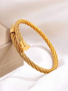 1 pieza Brazalete único de acero inoxidable multicolor con diseño de clavos y estructura tejida, de varios elementos, exquisito, de lujo ligero, adecuado para hombres y mujeres, elegante y fresco, apto para fiestas, un accesorio de joyería regalo