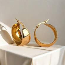 1 par de pendientes de arco ancho de alta gama, pendientes elegantes de lujo para mujer, diseño de nicho
