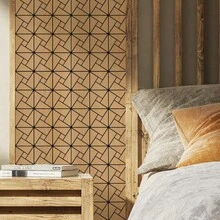 2 Pcs 3D Mosaic Groove Art Design Self-Adhesive Decorative Wall Stickers, Suitable For Living Room, Kitchen, TV Background, Waterproof & Mildew-Proof Wall Paper, Size: 2pcs*11.8in*11.8in - Multicolor - View 9