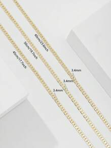 1pc New Korean Style Simple Copper Day Shape Necklace Chain 45cm-60cm, Unisex Design Suitable For Pendant Necklaces, Daily And Festival Wear