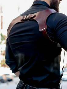 Fashion Men's Backpack, PU Leather Texture, Gothic Style Body Shaping, Easy To Match With Jeans, Daily Essentials