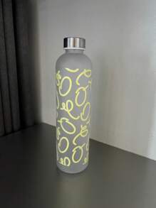 1000ml Artistic Graffiti Water Bottle With Stainless Steel Lid, Leakproof Gym Sports Cup, PC Large Capacity Drinkware For Fitness Travel | Unique Paint Design