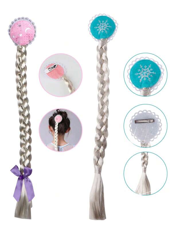 1 Set Mädchen Perücken Haarclips Accessoires Set, Prinzessinnenkleid Zubehör, Prinzessinnen Kristallschuhe, Party Spielzeug Geschenke, Performance Rollenspiel Requisiten, Verkleidungsspielzeug zum Lernen, Kindergeburtstags Geschenke