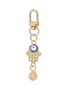 The New Fashion Fatima's Hand Metal Key Chain, With The Initial Letters A-Z, Glittering Bag Accessories, Charm Car Pendants, Suitable For Daily Wear, Wallet And Handbag Accessories, Suitable For Commuting, Learning, Vacation, Picnic, Camping, Beach, Keys, Pendants And Easy To Find Keys, This Is The Best Gift For Sisters And Friends. - Multicolor - View 31